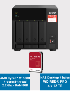 Qnap TS-473A 8GB NAS Server 4 bays WD RED PRO 48TB (4x12TB)
