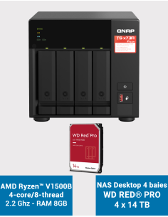 Qnap TS-473A 8GB NAS Server 4 bays WD RED PRO 56TB (4x14TB)