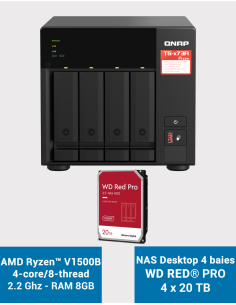 Qnap TS-473A 8GB Serveur NAS 4 baies WD RED PRO 80To (4x20To)