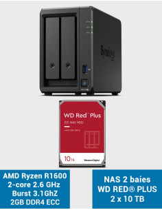 Synology DS723+ NAS Server WD RED PLUS 20TB (2x10TB)