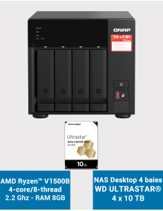 Qnap TS-473A 8GB NAS Server 4 bays WD ULTRASTAR 40TB (4x10TB)
