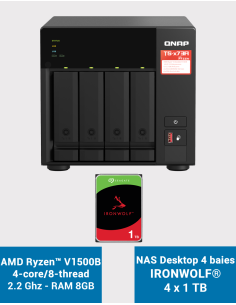 Qnap TS-473A 8GB NAS Server 4 bays IRONWOLF 4TB (4x1TB)