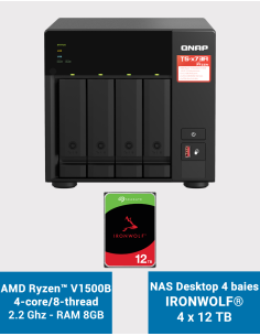 Qnap TS-473A 8GB NAS Server 4 bays IRONWOLF 48TB (4x12TB)