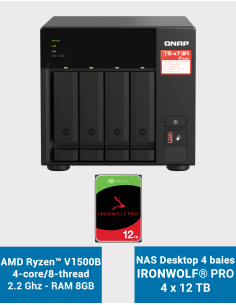 Qnap TS-473A 8GB NAS Server 4 bays IRONWOLF PRO 48TB (4x12TB)