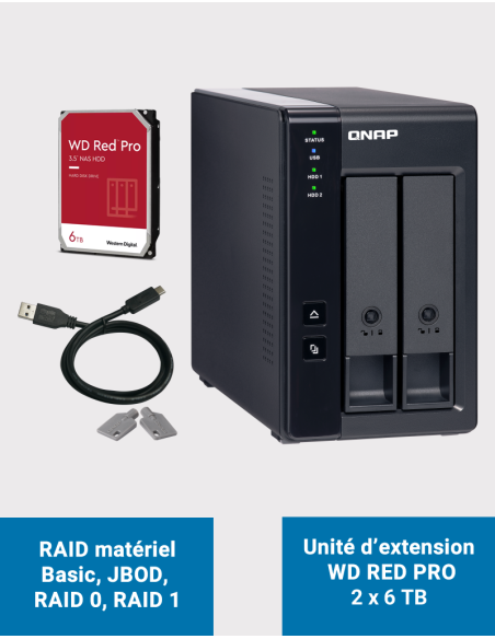 Qnap TR-002 2 Bay Expansion Unit WD RED PRO 12TB (2x6TB)