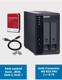 Qnap TR-002 2 Bay Expansion Unit WD RED PRO 36TB (2x18TB)