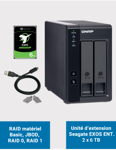 Qnap TR-002 2 Bay Expansion Unit Seagate EXOS Enterprise 12TB (2x6TB)
