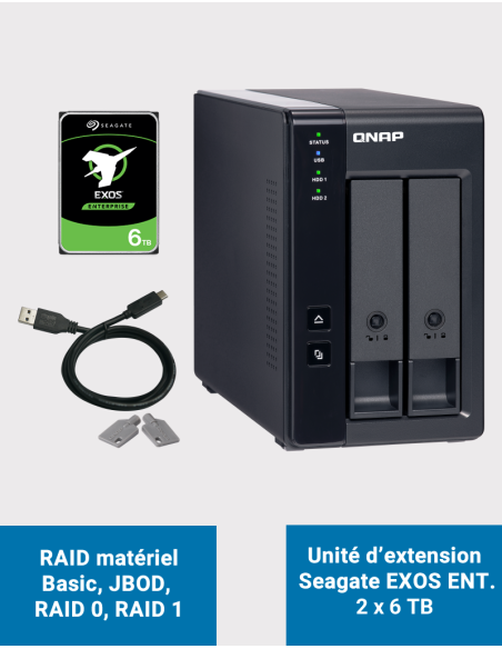 Qnap TR-002 2 Bay Expansion Unit Seagate EXOS Enterprise 12TB (2x6TB)