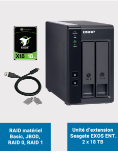 Qnap TR-002 2 Bay Expansion Unit Seagate EXOS Enterprise 36TB (2x18TB)