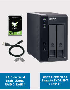 Qnap TR-002 2 Bay Expansion Unit Seagate EXOS Enterprise 44TB (2x22TB)